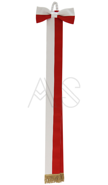 Sash white-red 10cm WSTA-BC-G